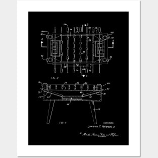 Soccer Table Vintage Patent Drawing Funny Novelty Posters and Art